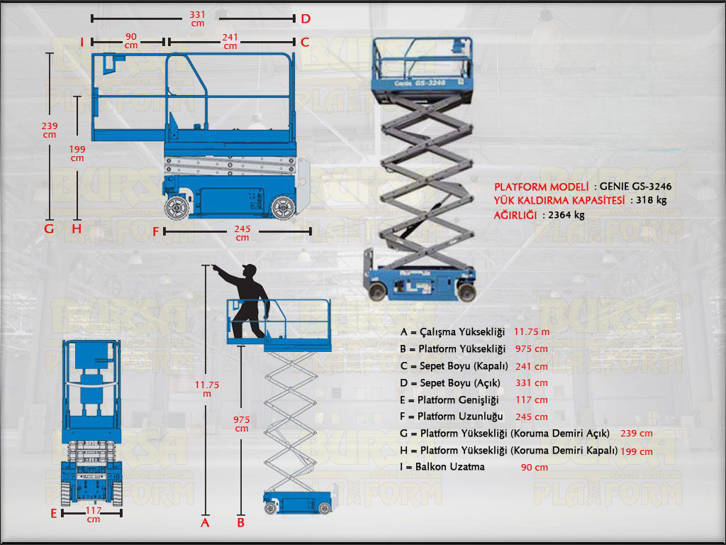 Akl Makasl Manlift 12 Metrelik